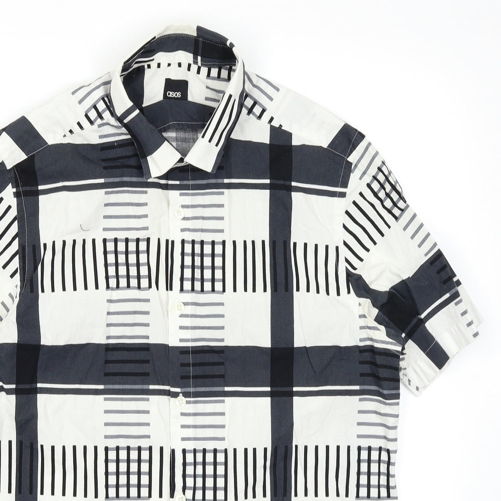 ASOS Mens Black Check   Button-Up Size M