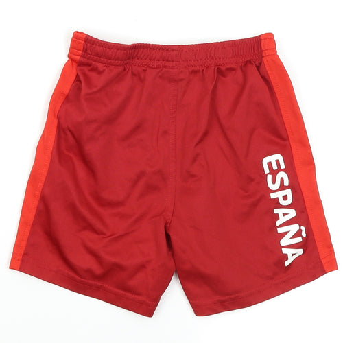 UEFA Euro 2016 Boys Red Colourblock  Sweat Shorts Size 7-8 Years - Spain