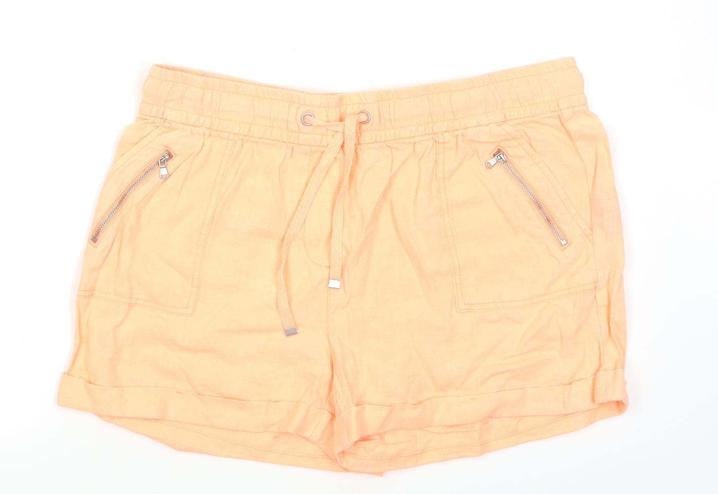 George Womens Orange   Cargo Shorts Size 10