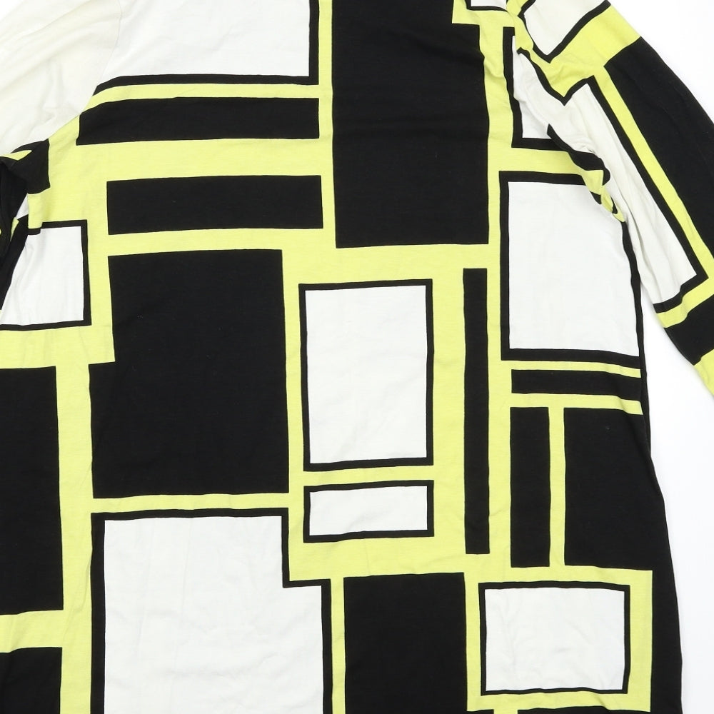 K&D London Womens Yellow Geometric  A-Line  Size 16