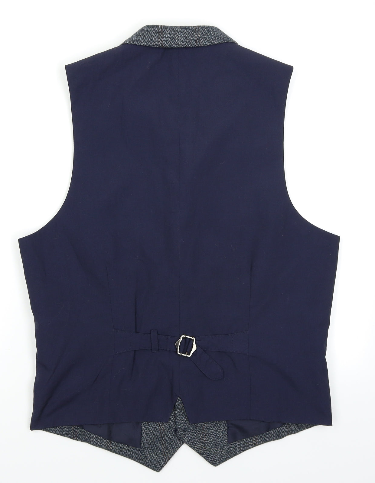 River Island Mens Grey Plaid  Jacket Suit Waistcoat Size M