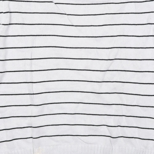 H&M L.O.G.G Mens Grey Striped  Pullover Jumper Size L