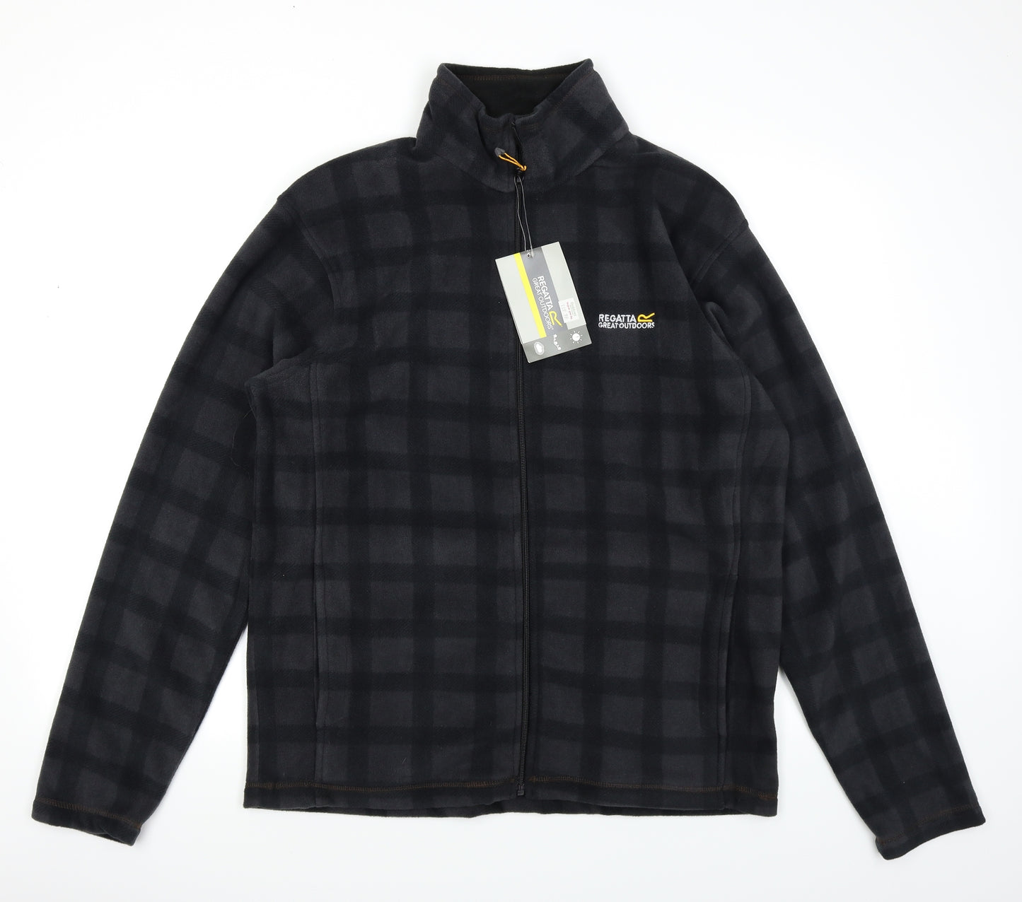 Regatta Mens Green Check Fleece Full Zip Sweatshirt Size L