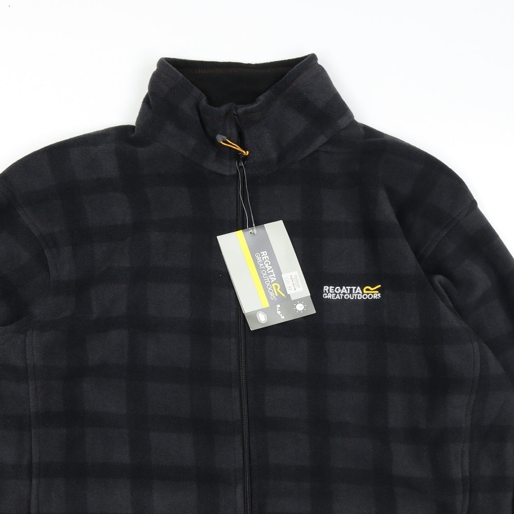 Regatta Mens Green Check Fleece Full Zip Sweatshirt Size L