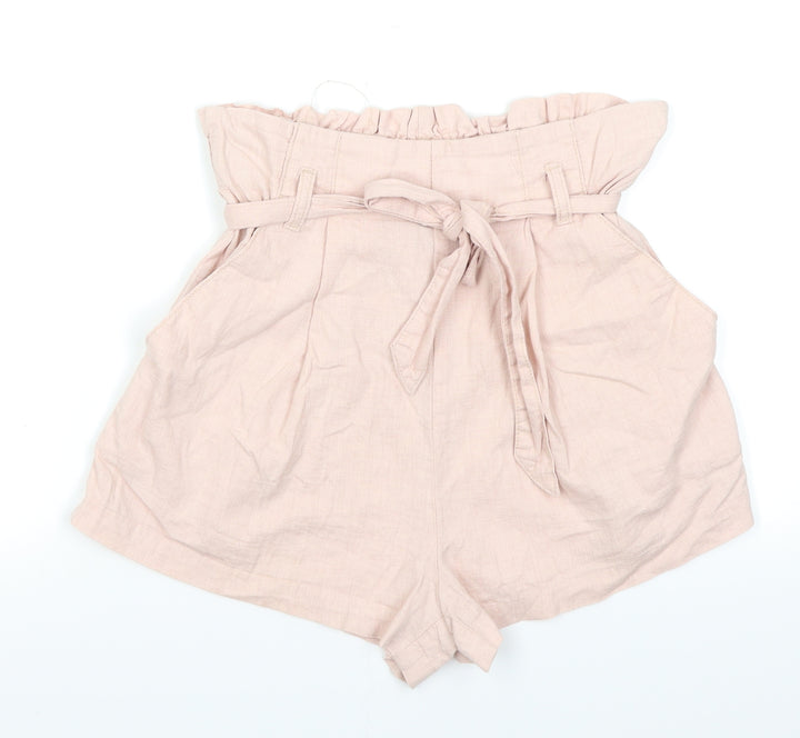 Divided Womens Pink Paperbag Shorts Size 6