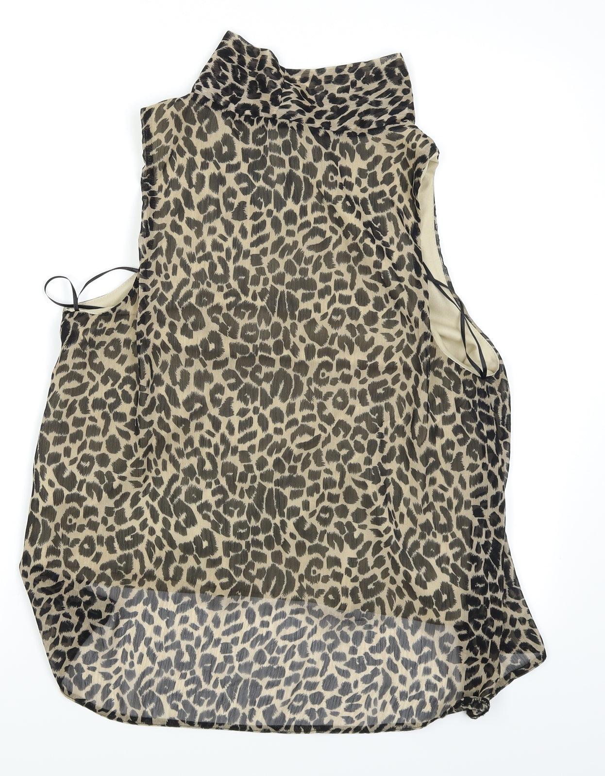 Drama Queen Womens Brown Animal Print  Basic Blouse Size 16