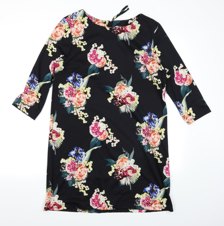 H&M Womens Black Floral  A-Line  Size M