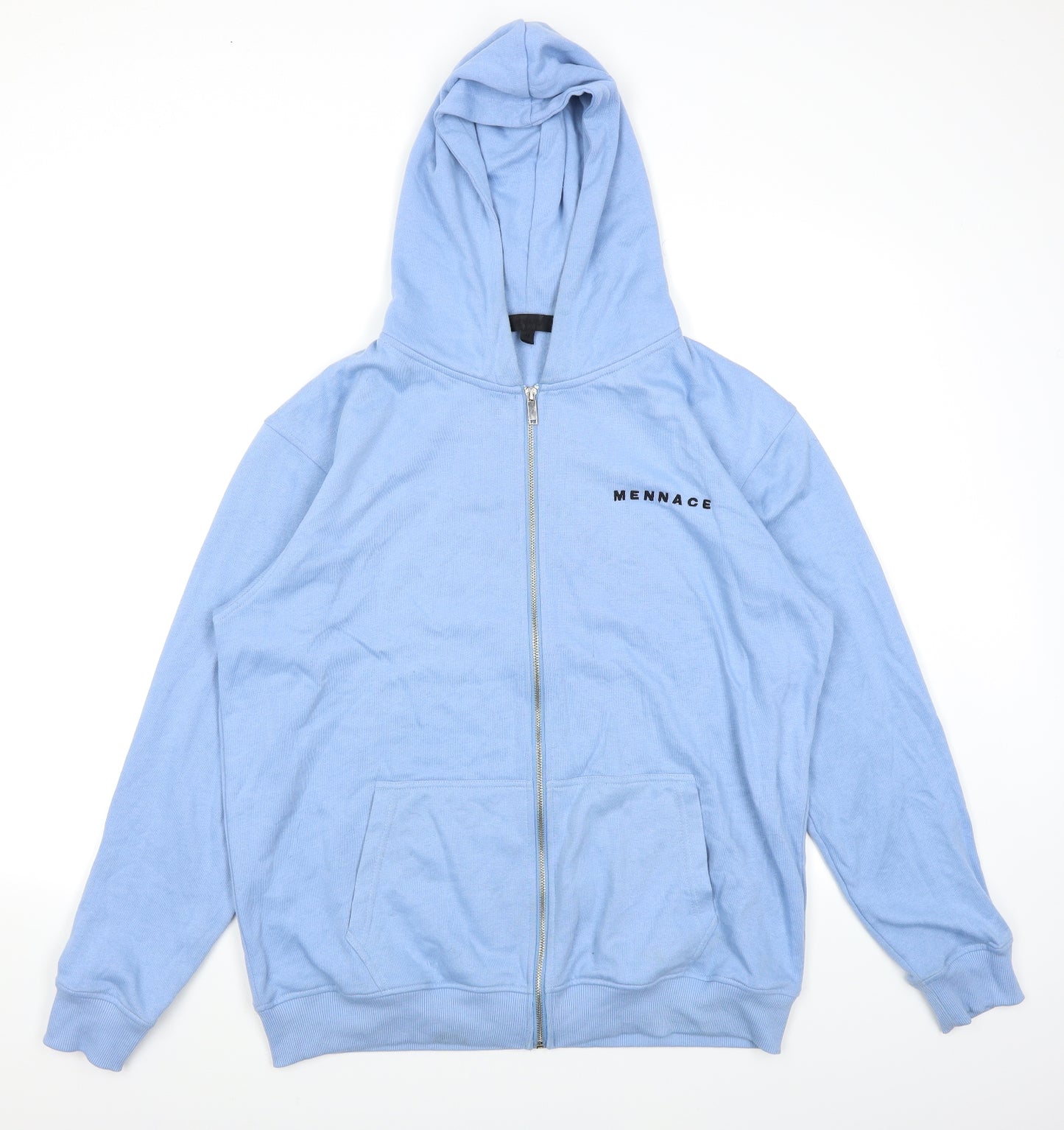 Mennace Mens Blue   Full Zip Hoodie Size M