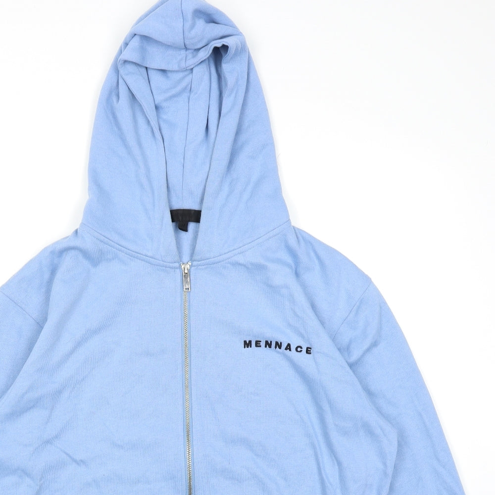 Mennace Mens Blue   Full Zip Hoodie Size M