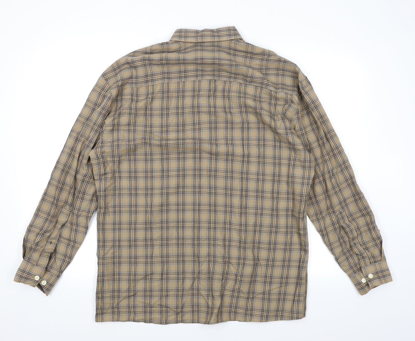 Mennace Mens Brown Plaid   Button-Up Size S