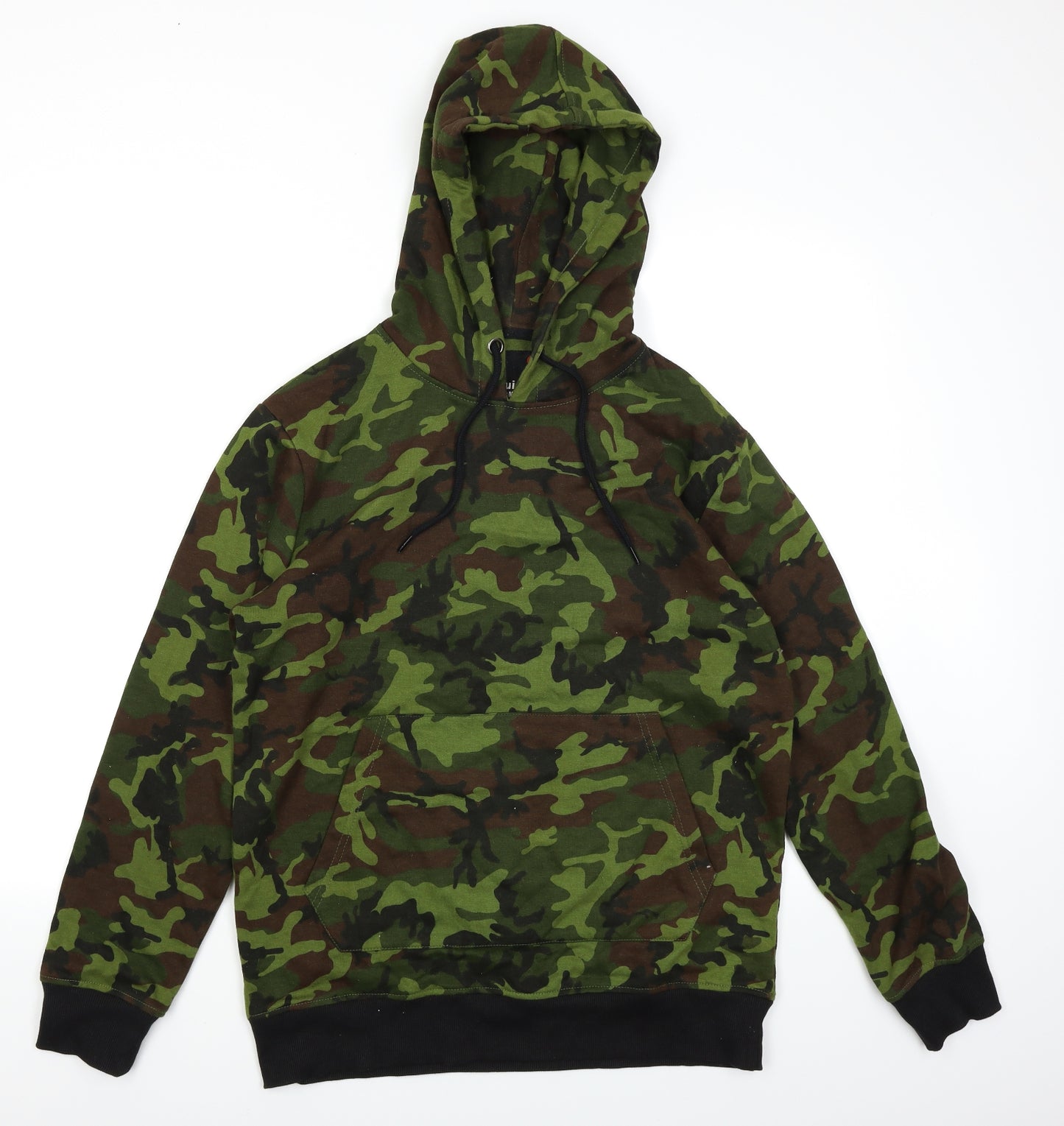 Mr Guided Mens Green Camouflage  Pullover Hoodie Size M