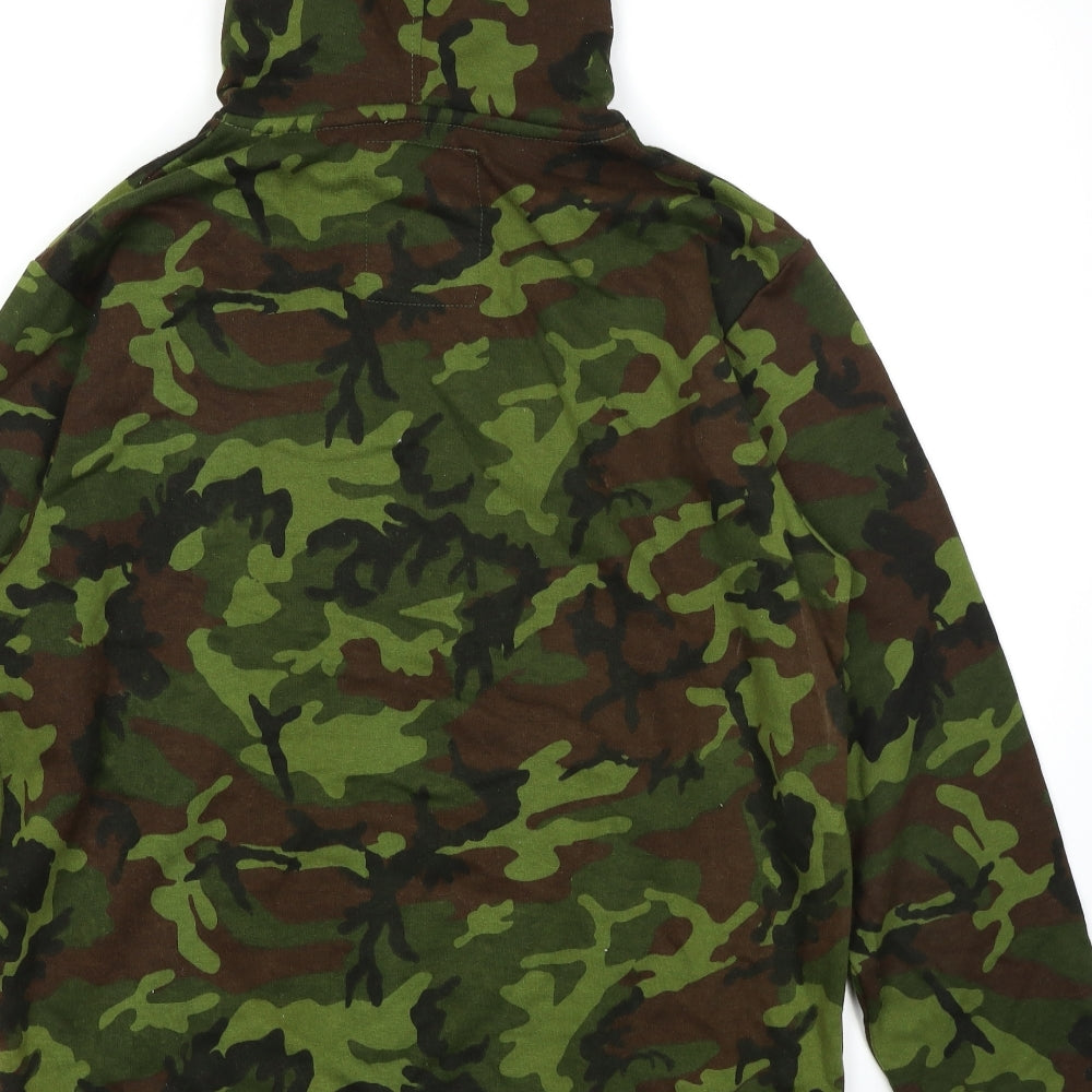 Mr Guided Mens Green Camouflage  Pullover Hoodie Size M