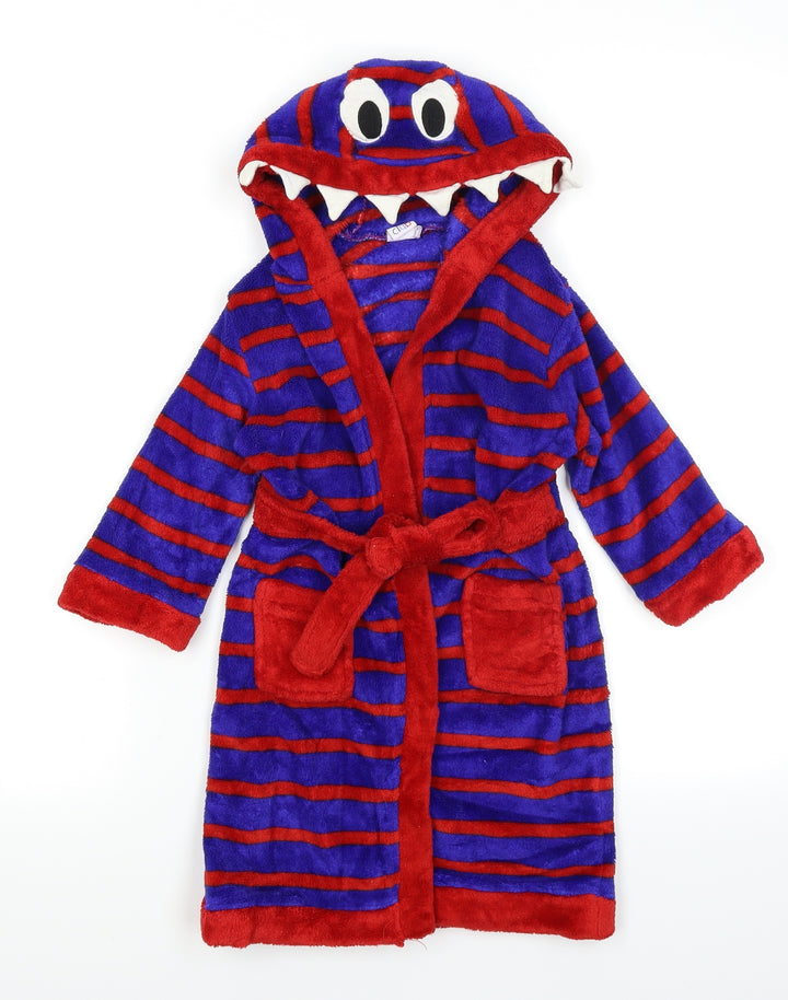 Mini Club Boys Blue Striped Robe Size 2-3 Years - Monster