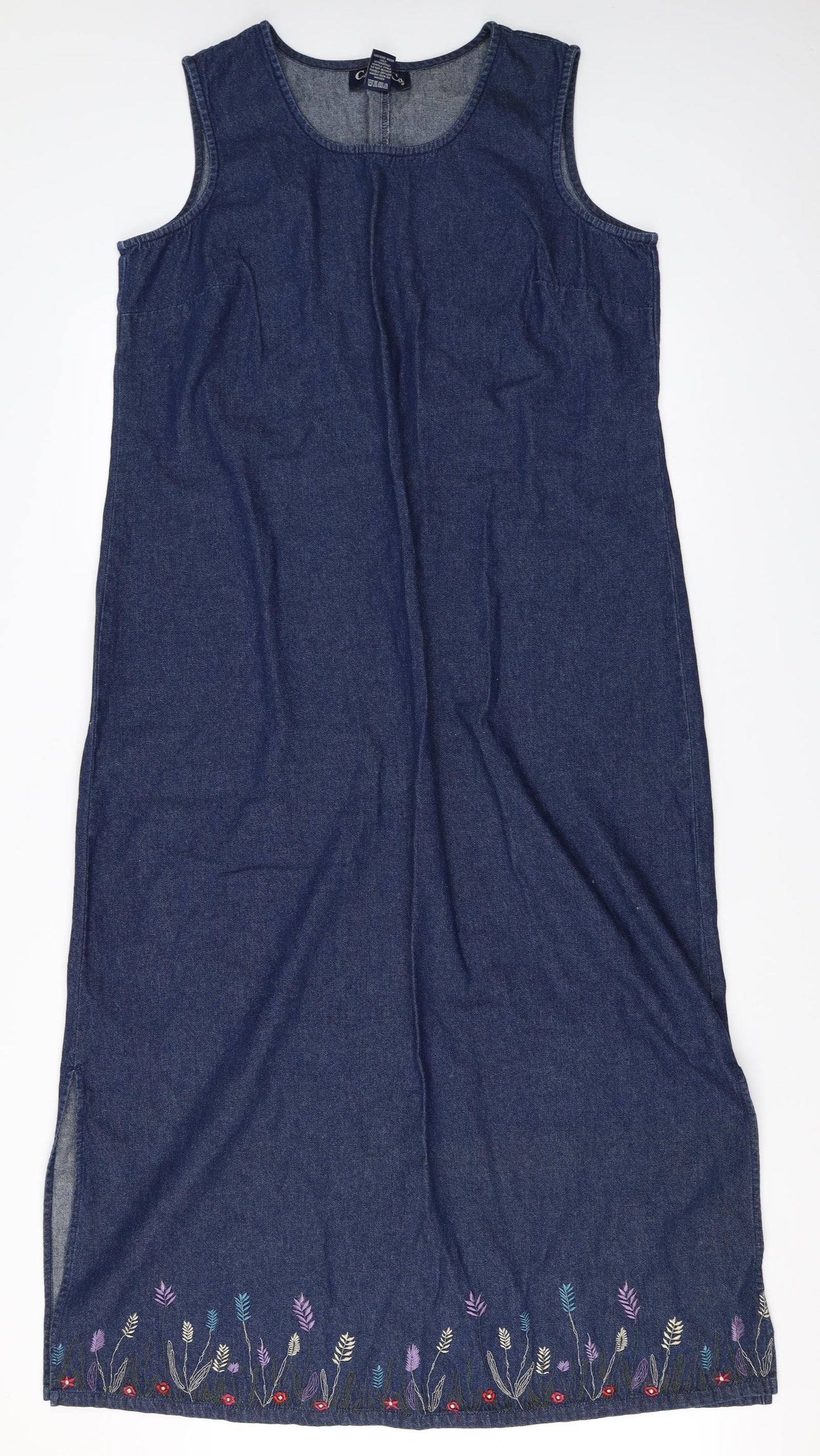 Casual & Co  Womens Blue Floral  A-Line  Size L