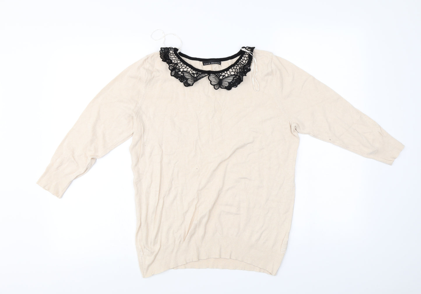 David Emmanuel   Womens Beige   Pullover Jumper Size L