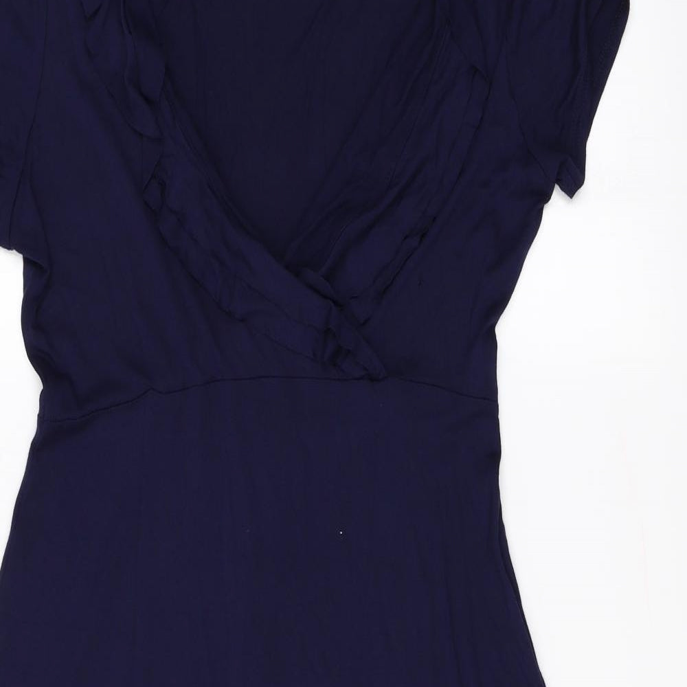 East  Womens Blue Paisley  A-Line  Size 14