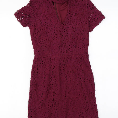 petites Womens Purple Floral  A-Line  Size 6