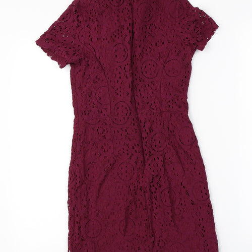 petites Womens Purple Floral  A-Line  Size 6