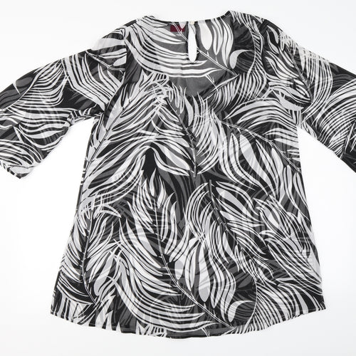 Together  Womens Black Floral  Basic Blouse Size 12