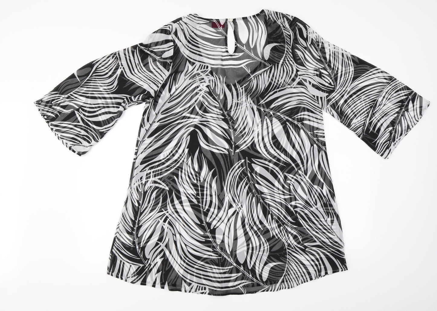 Together  Womens Black Floral  Basic Blouse Size 12