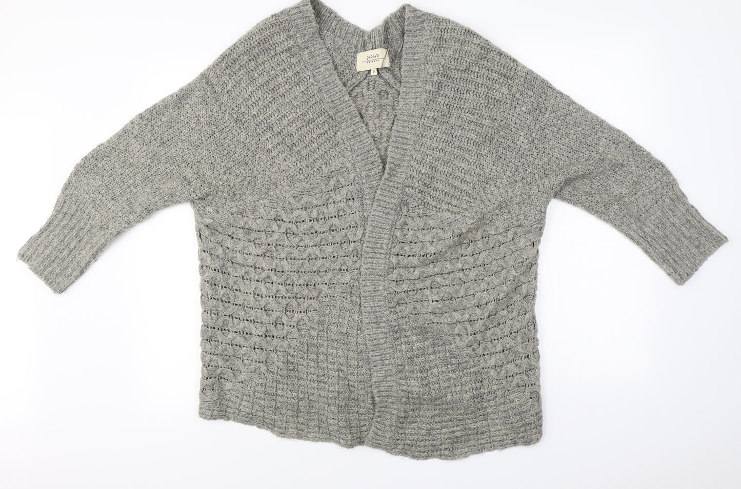 Papaya  Womens Grey   Cardigan Jumper Size S