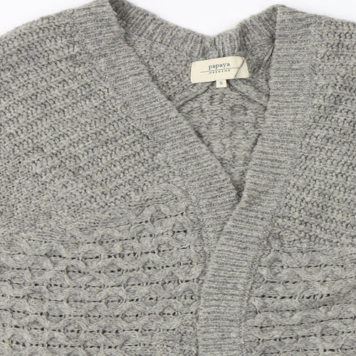 Papaya  Womens Grey   Cardigan Jumper Size S
