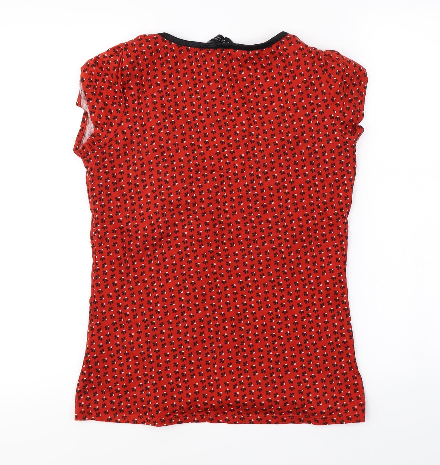 Dorothy Perkins  Womens Red Floral  Basic T-Shirt Size 12