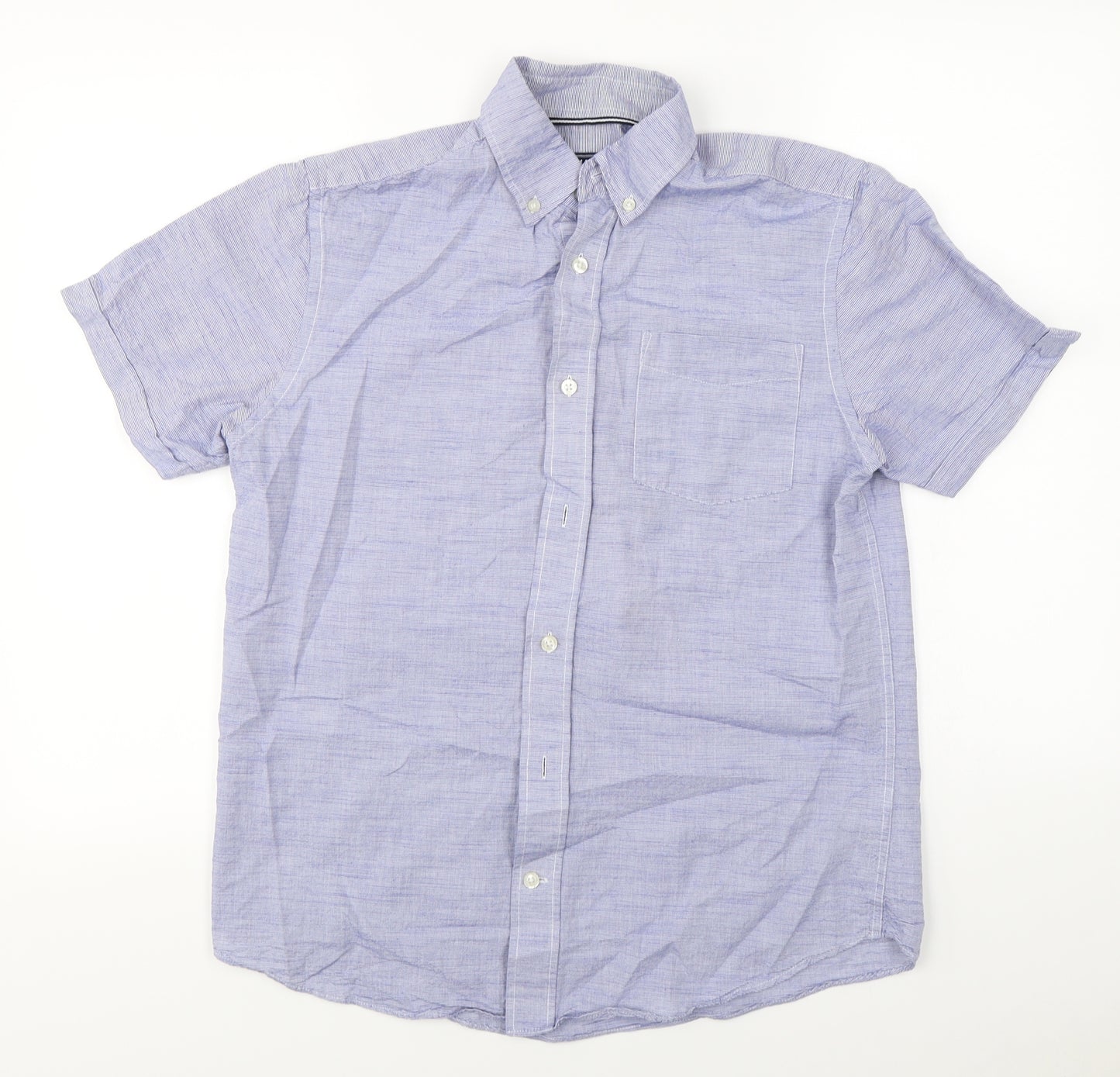 Maine New England  Mens Blue    Button-Up Size S