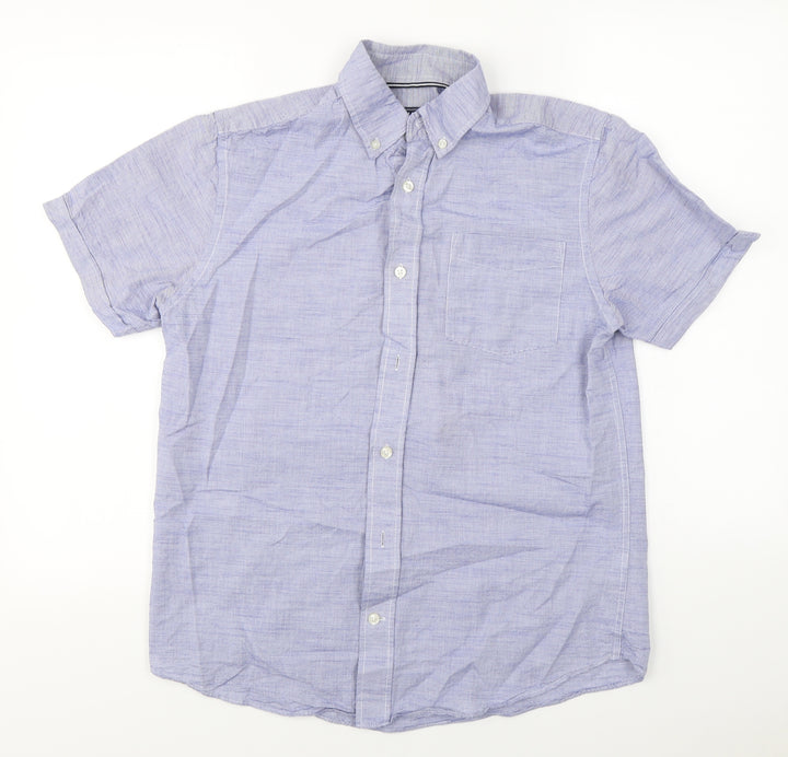 Maine New England  Mens Blue    Button-Up Size S