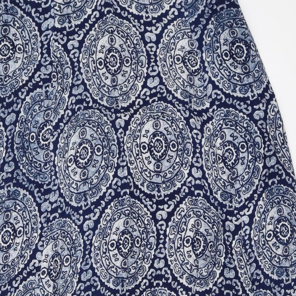 ale Womens Blue Floral  A-Line Skirt Size XL