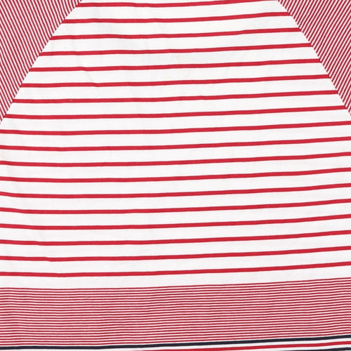 David Emmanuel   Womens White Striped  Basic T-Shirt Size 14