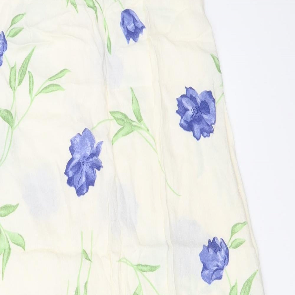 New Look  Womens Ivory Floral  A-Line Skirt Size 26 in