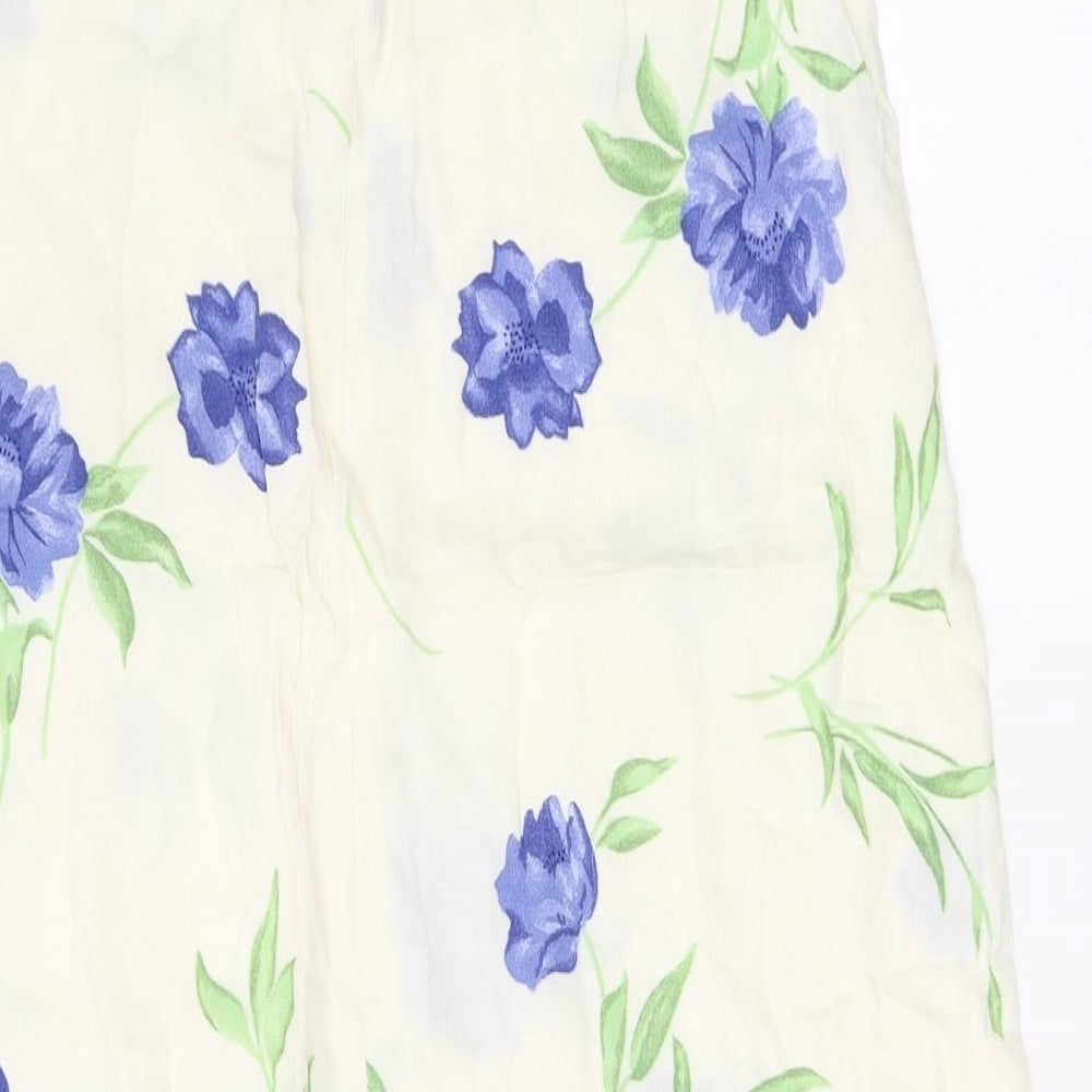 New Look  Womens Ivory Floral  A-Line Skirt Size 26 in
