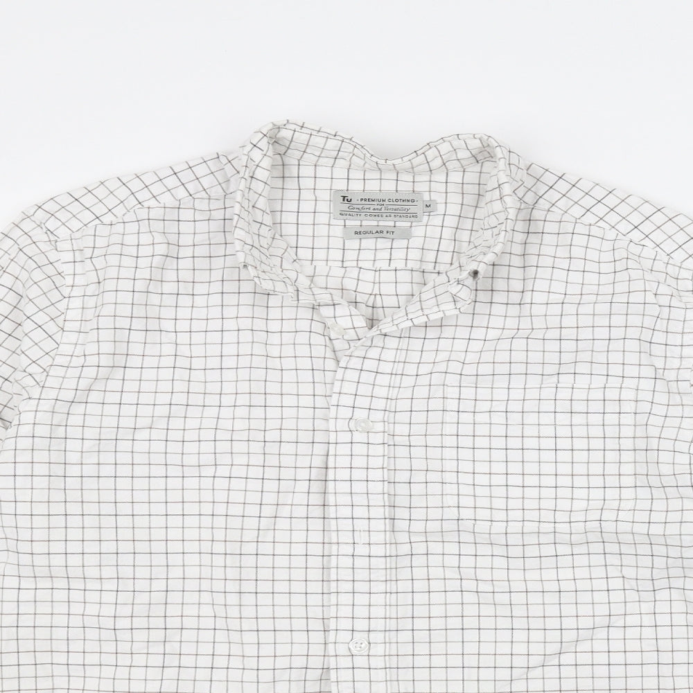 TU Mens White    Button-Up Size M