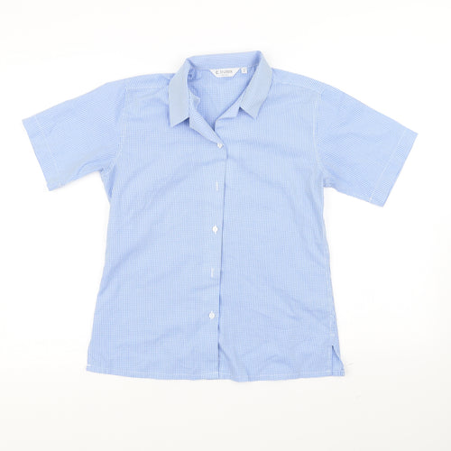 trutex Girls Blue Check  Basic Button-Up Size 10-11 Years