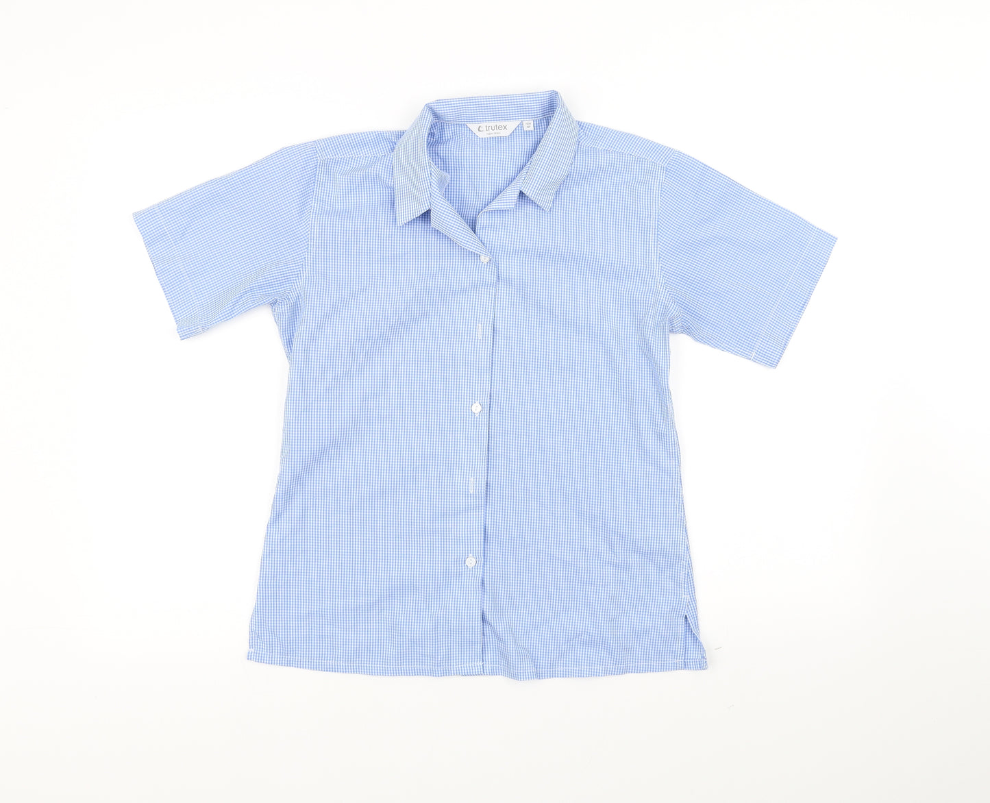 trutex Girls Blue Check  Basic Button-Up Size 10-11 Years
