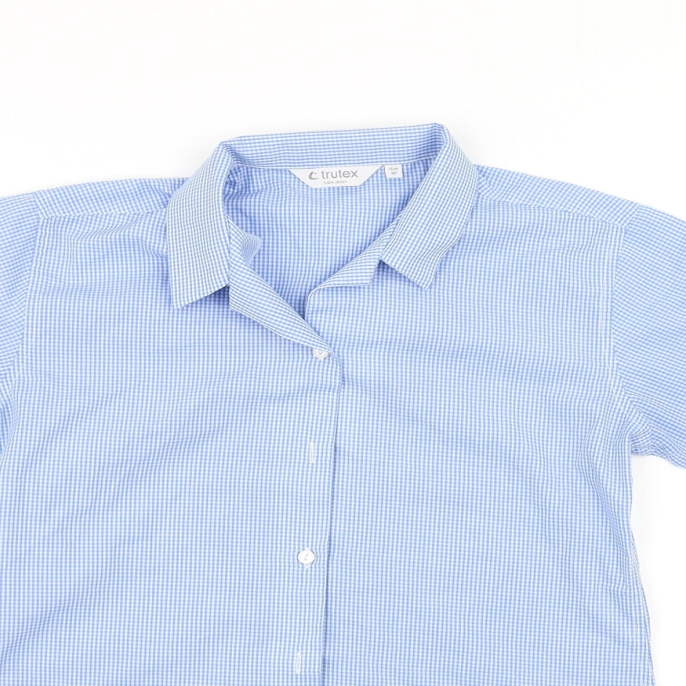 trutex Girls Blue Check  Basic Button-Up Size 10-11 Years