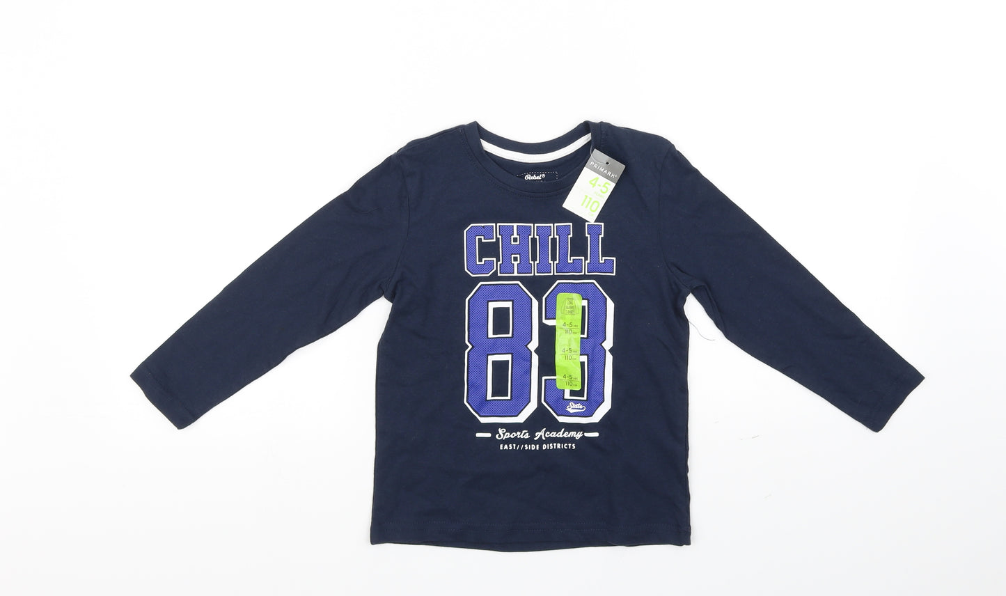 Primark Boys Blue   Basic T-Shirt Size 4-5 Years