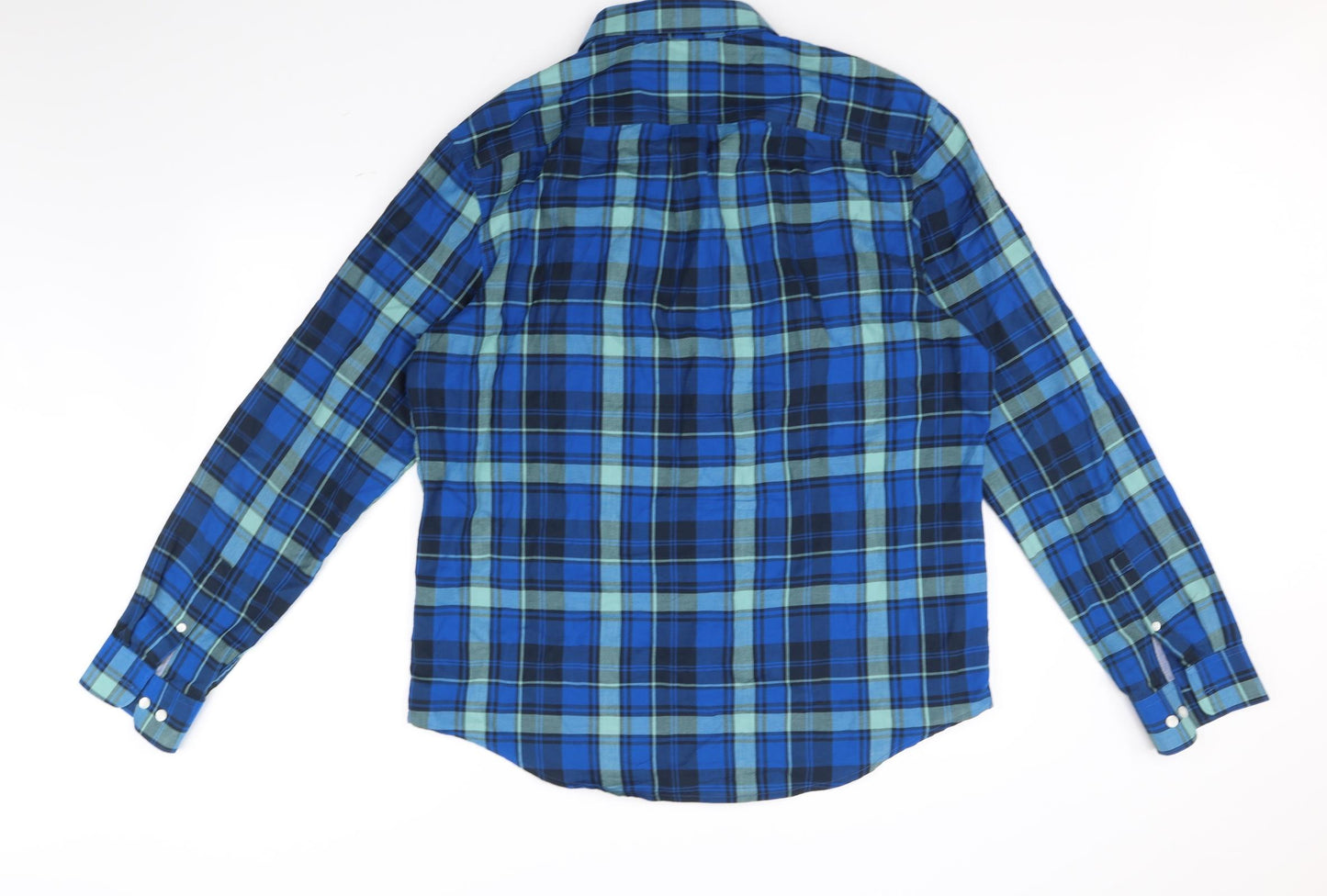 Original Penguin Mens Blue Check   Button-Up Size XL