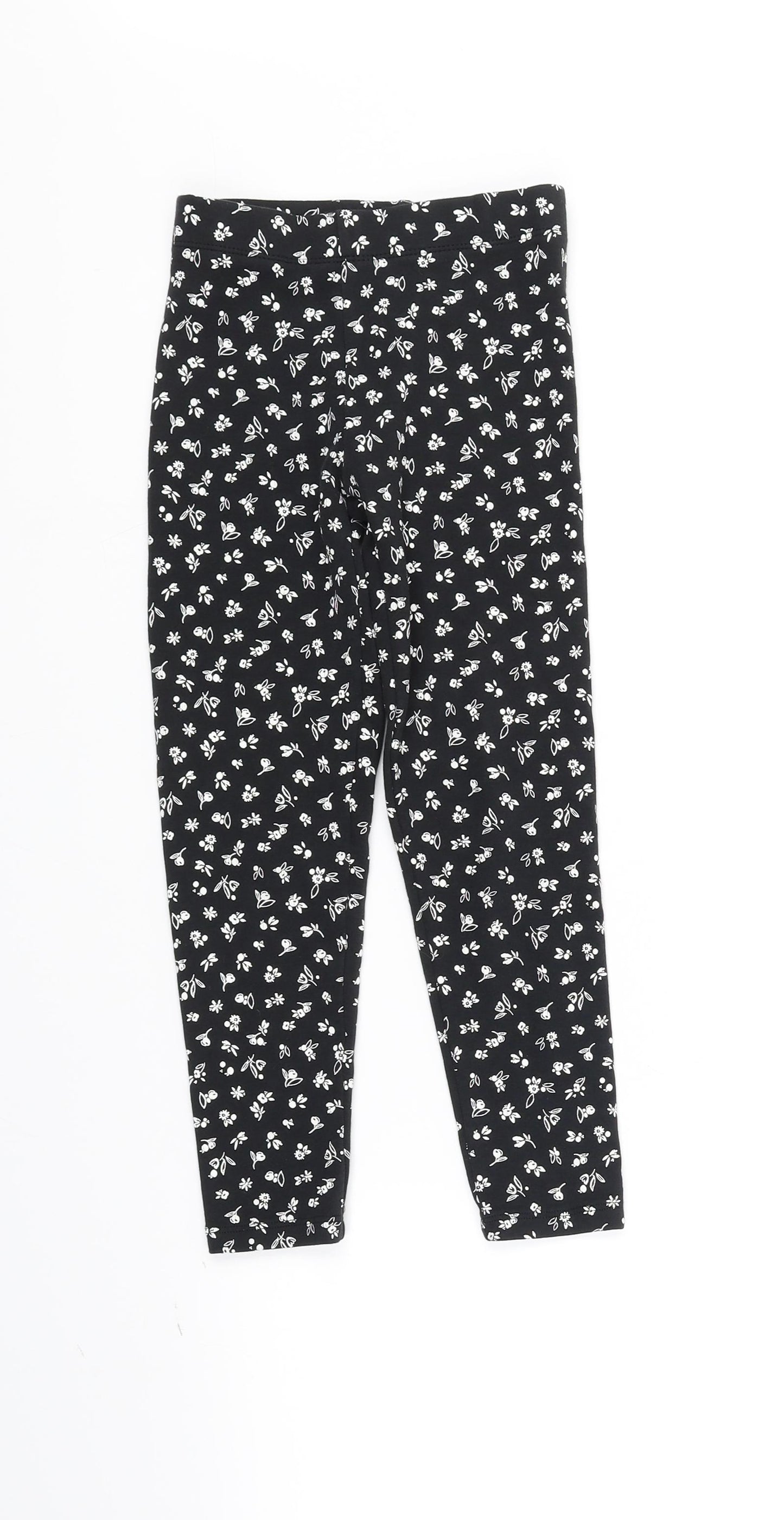Nutmeg Girls Black Geometric  Jegging Trousers Size 7-8 Years