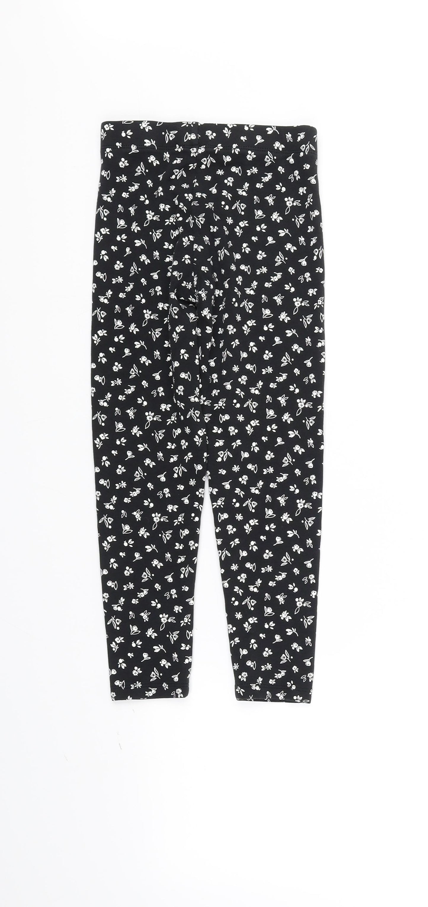 Nutmeg Girls Black Geometric  Jegging Trousers Size 7-8 Years