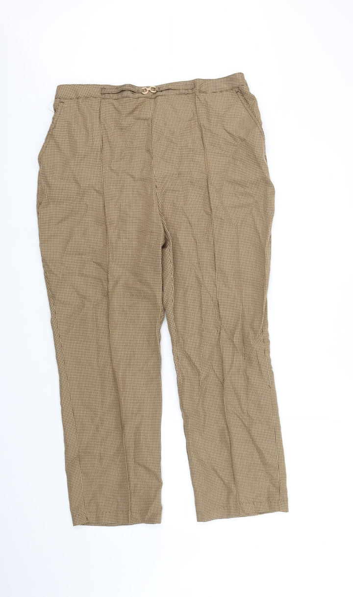 Damart Womens Orange Check Trousers Size 20 L30 in