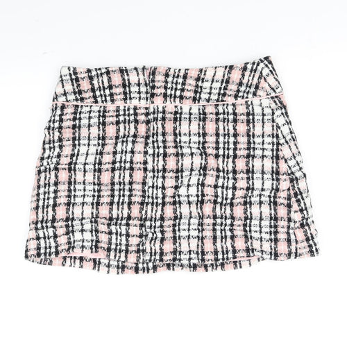 E-vie Womens Pink Check  Flare Skirt Size 12