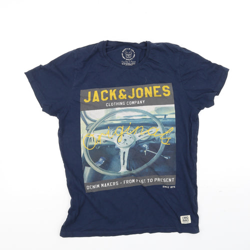 Janie and Jack Mens Blue    T-Shirt Size S