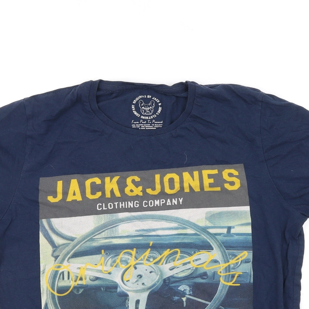Janie and Jack Mens Blue    T-Shirt Size S