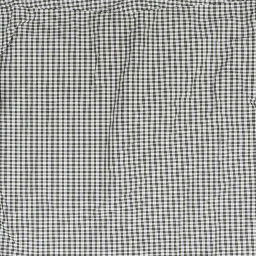 Red Herring Womens White Check  Basic Button-Up Size L
