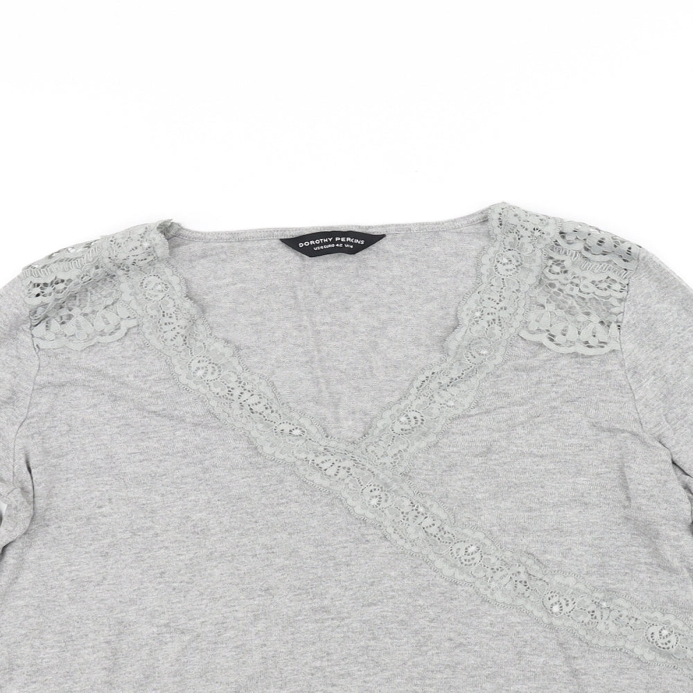 Dorothy Perkins Womens Grey   Basic T-Shirt Size 14