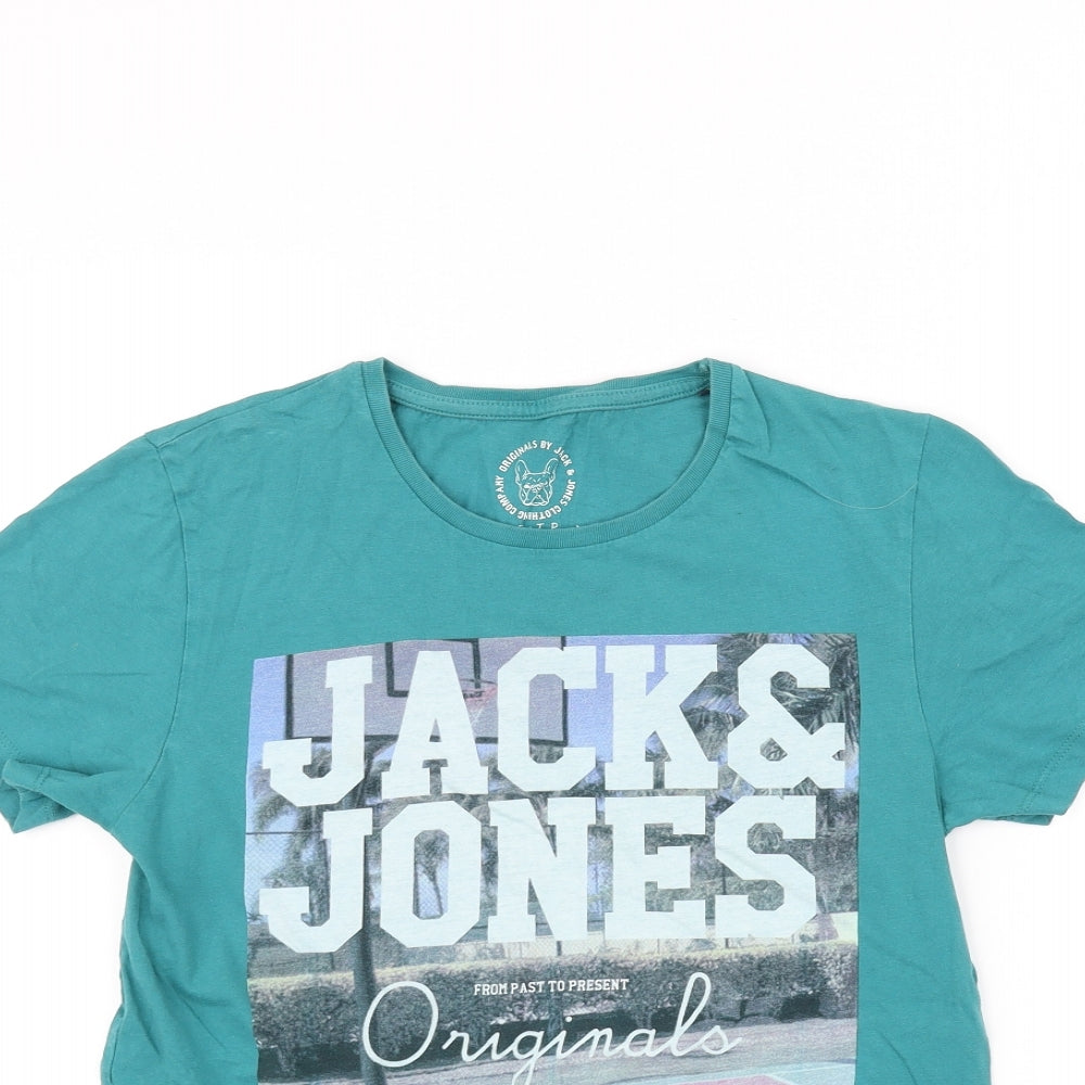Jack and Jones Mens Green    T-Shirt Size S