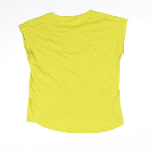 love tees Womens Yellow   Basic T-Shirt Size 16  - flowers