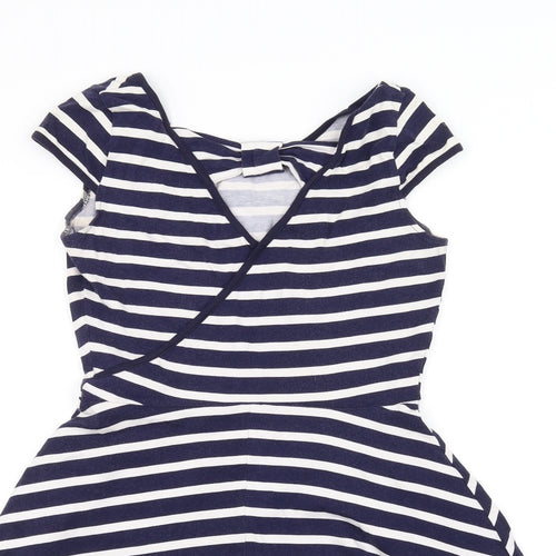 Dorothy Perkins Womens Blue Striped  Fit & Flare  Size 8